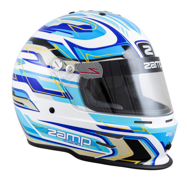 ZAMP Helmet, RZ 42 Youth White / Blue / Light Blue1
